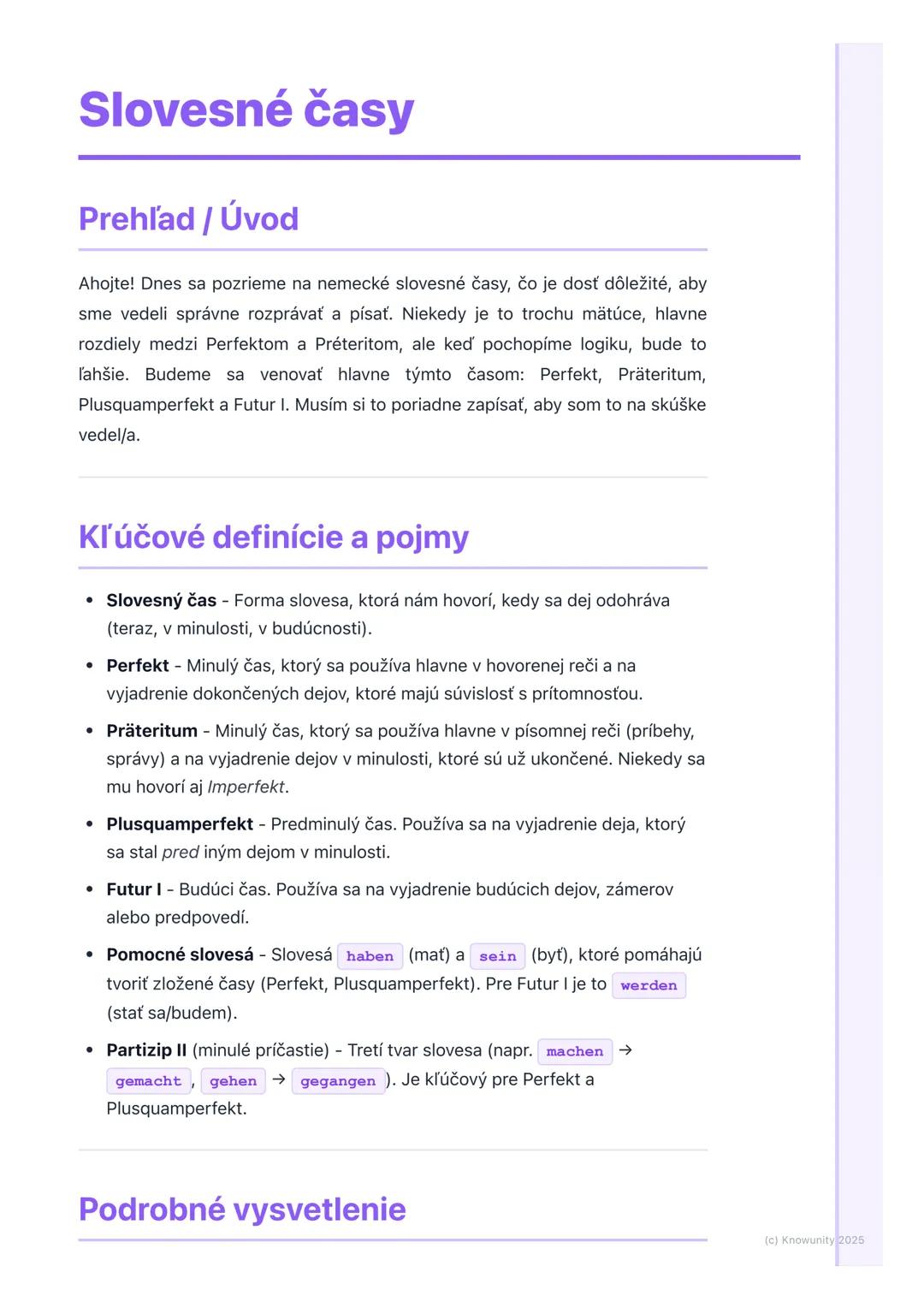 # Slovesné časy

Prehľad / Úvod

Ahojte! Dnes sa pozrieme na nemecké slovesné časy, čo je dosť dôležité, aby
sme vedeli správne rozprávať a 