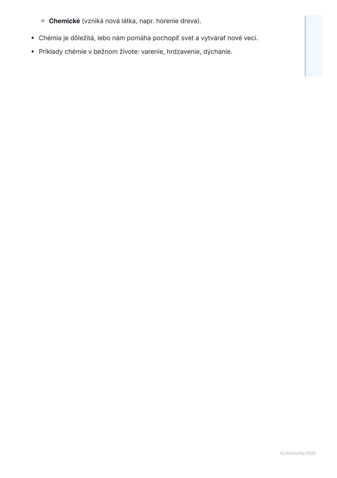 # Čo je chémia?

1. Prehľad / úvod

Takže, chémia. Na začiatku som si myslel, že to bude len o nejakých
skúmavkách a výbuchoch v laboratóriu