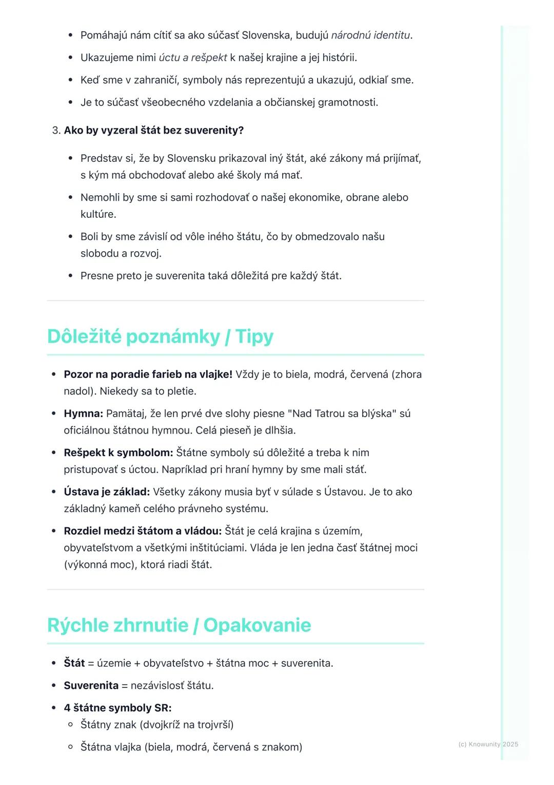 # Štát a jeho symboly

Prehľad / úvod

Dnes si preberieme, čo je to štát a aké má dôležité symboly. Je to kľúčová
téma pre občiansku náuku, 