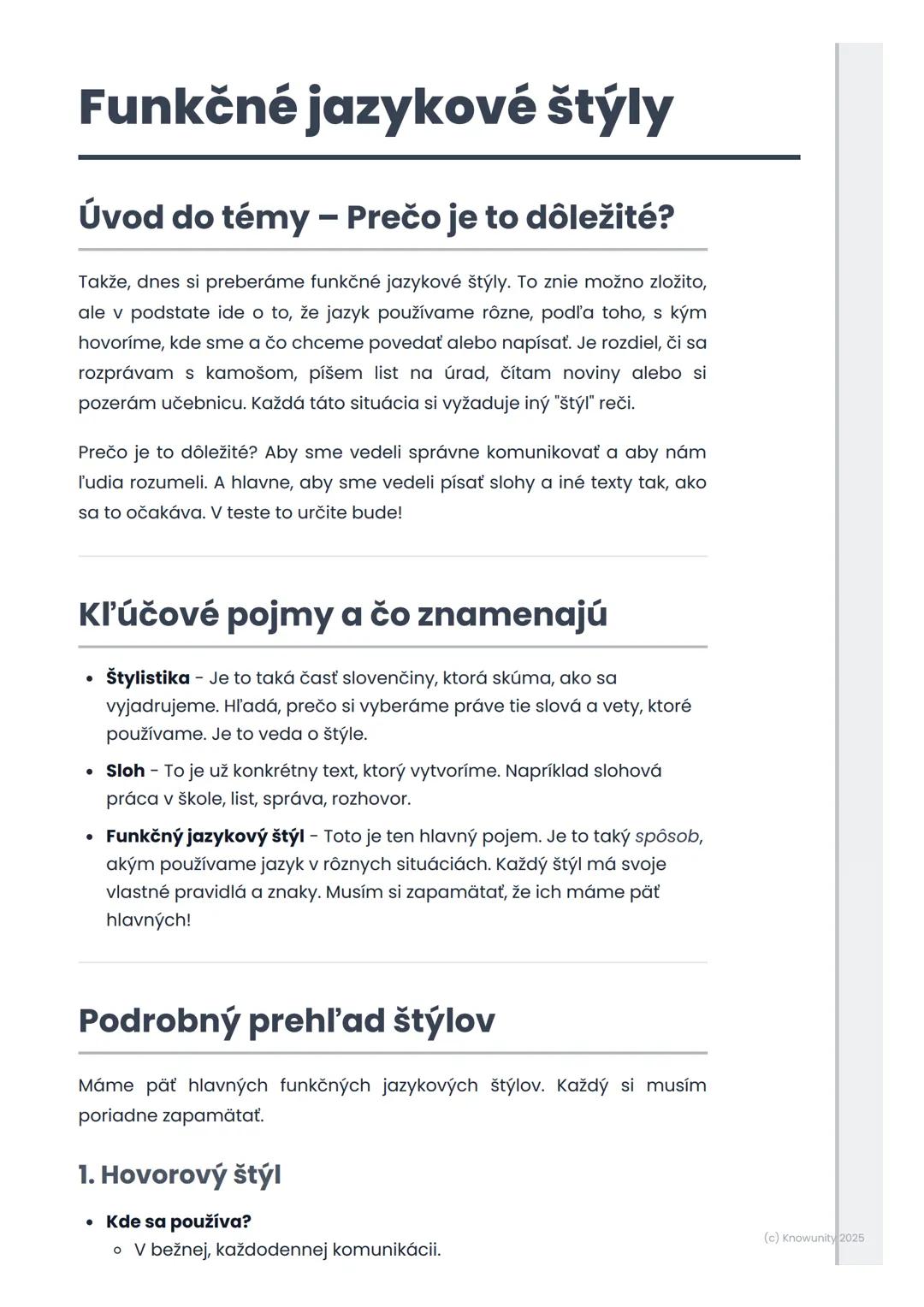 # Funkčné jazykové štýly

Úvod do témy – Prečo je to dôležité?

Takže, dnes si preberáme funkčné jazykové štýly. To znie možno zložito,
ale 
