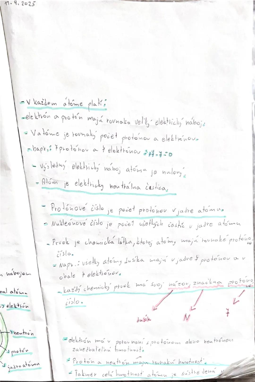 10.9,2025

Zloženie témy a chemické proly
látok

-Atóm je základná stavebná častica każdej látky.
- Atóm sa skladá

•z Catómového) jadra
oz 