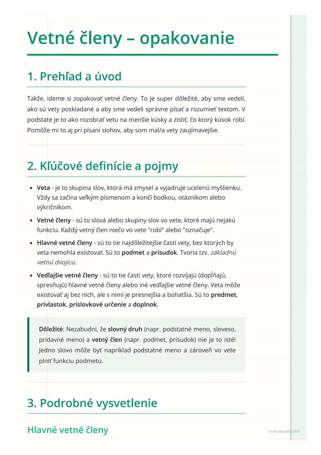 # Vetné členy - opakovanie

1. Prehľad a úvod

Takže, ideme si zopakovať vetné členy. To je super dôležité, aby sme vedeli,
ako sú vety posk