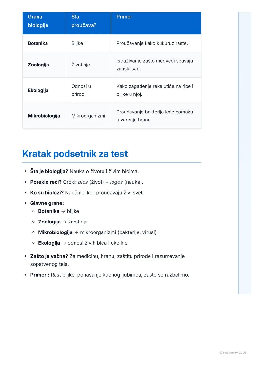 # Šta je Biologija?

## Uvod: Šta je biologija?

Biologija je nauka koja proučava život i sve što je živo. To znači da proučava
biljke, živo