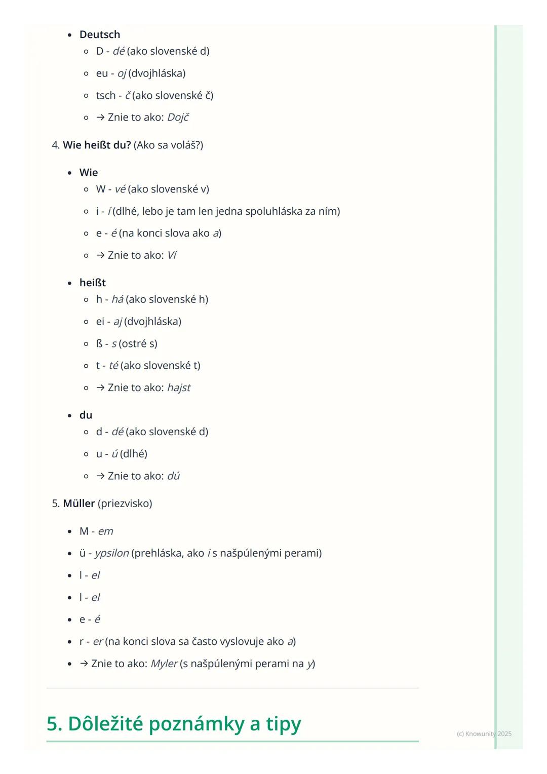 # Písmená a výslovnosť

## 1. Prehľad a úvod

Ahojte! Dnes si zopakujeme veľmi dôležitú vec v nemčine ako sa správne
vyslovujú písmená a zvu