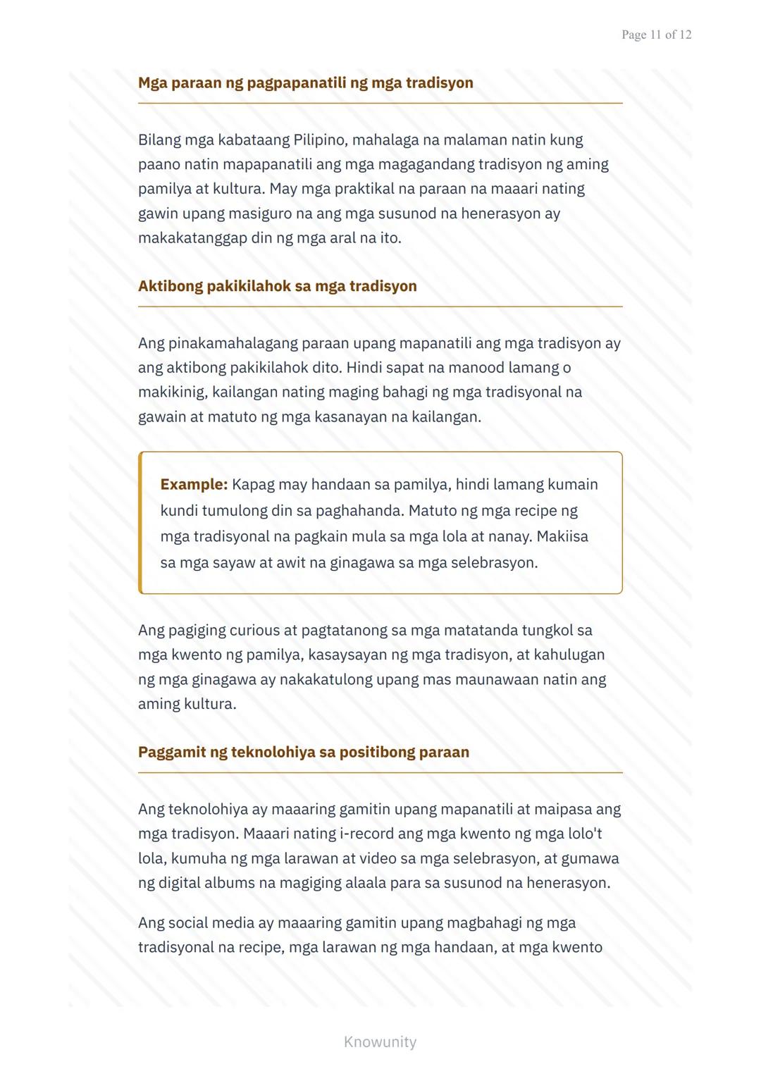 # Pagpapahalaga sa Kultura at Tradisyon: Kahalagahan ng Pamilyang Pilipino

Pag-aaral sa mahahalagang papel ng pamilya sa kultura ng Pilipin