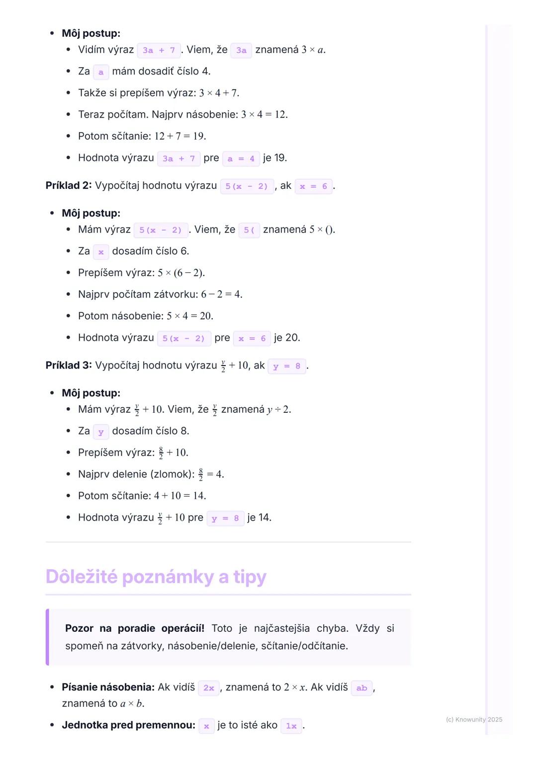 # Premenná a číselný výraz

Úvod / Prečo to potrebujeme?

V matematike sa niekedy stane, že nepoznáme presné číslo, ale vieme, že
tam nejaké