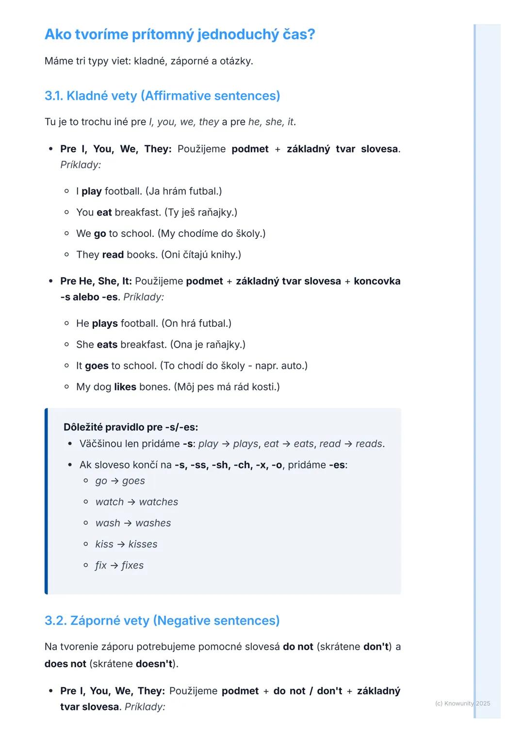 # Prítomný jednoduchý čas
(Present Simple)

1. Prehľad prítomného jednoduchého
času

Prítomný jednoduchý čas (po anglicky Present Simple) je