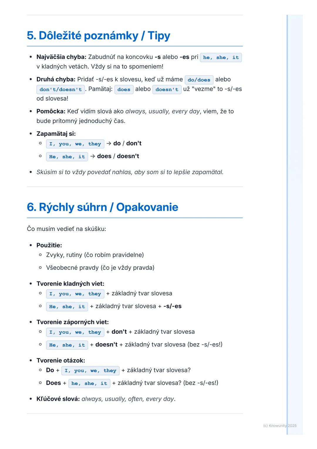 # Prítomný jednoduchý čas
(Present Simple)

1. Prehľad prítomného jednoduchého
času

Prítomný jednoduchý čas (po anglicky Present Simple) je