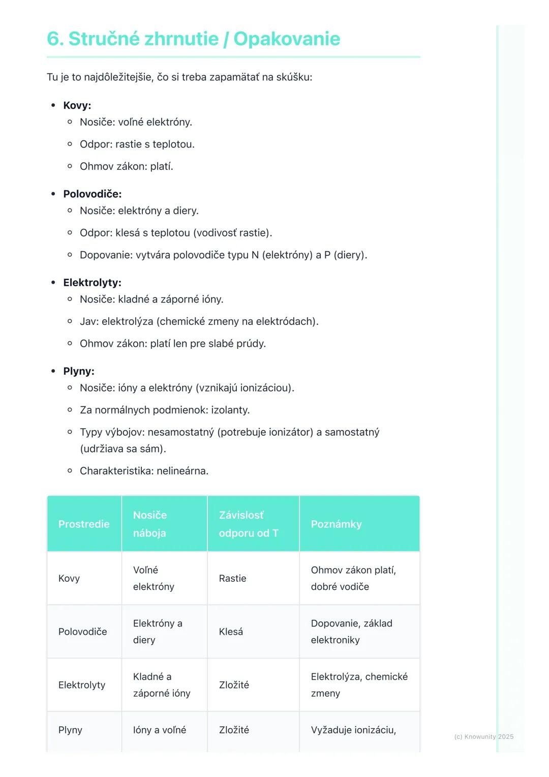 # Elektrický prúd v rôznych
prostrediach

1. Prehľad / Úvod

Dnes si zopakujeme, ako sa elektrický prúd správa v rôznych materiáloch. Je
dôl