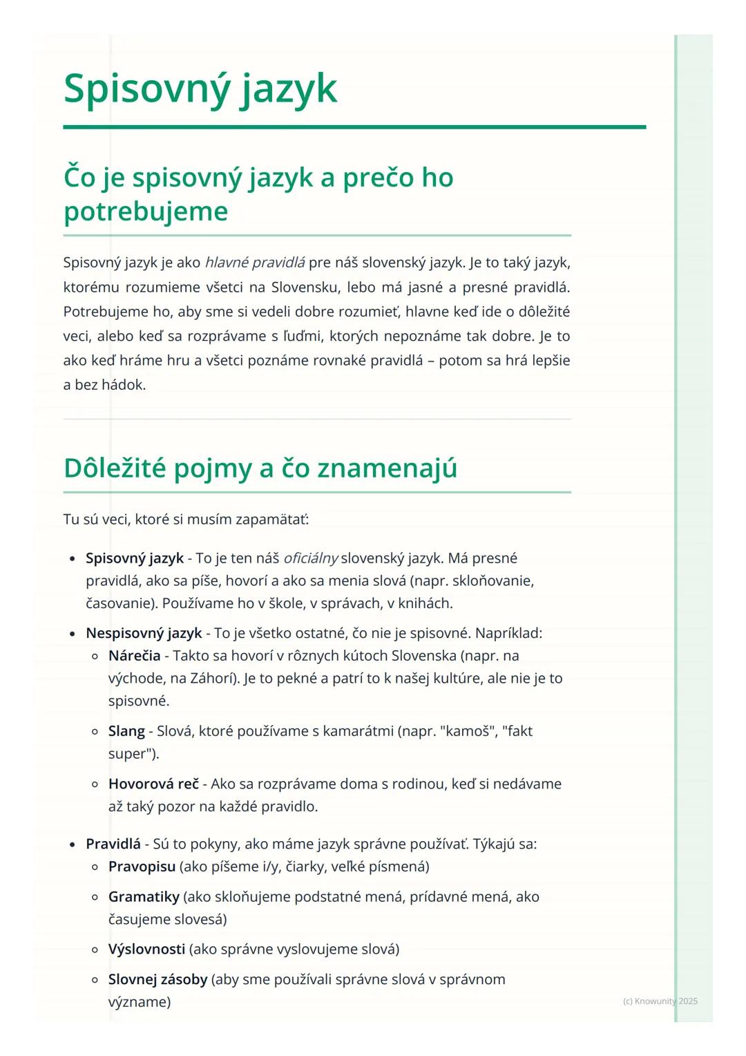 Význam spisovného slovenského jazyka