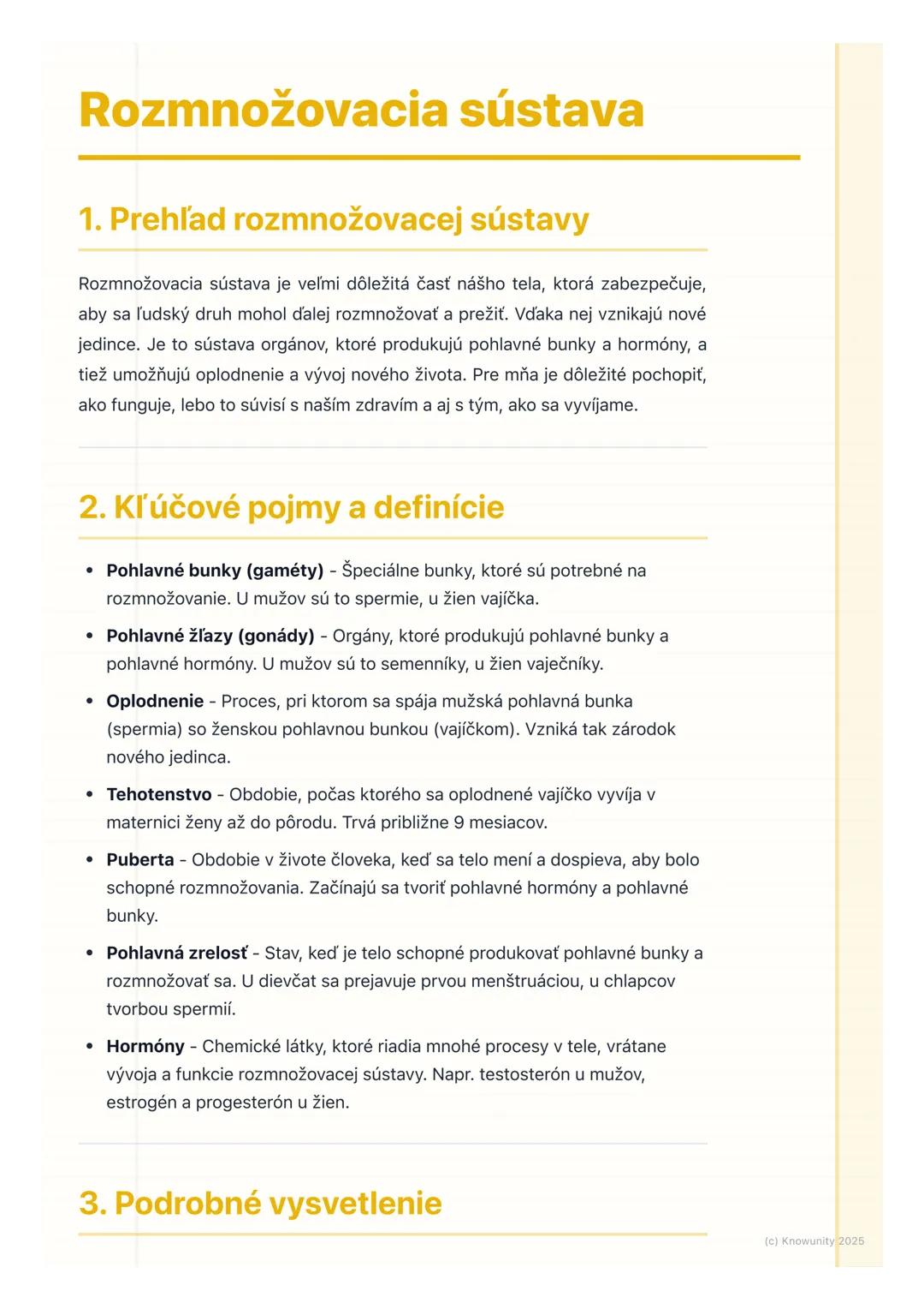 Pohlavné orgány a ich rozmnožovacia funkcia