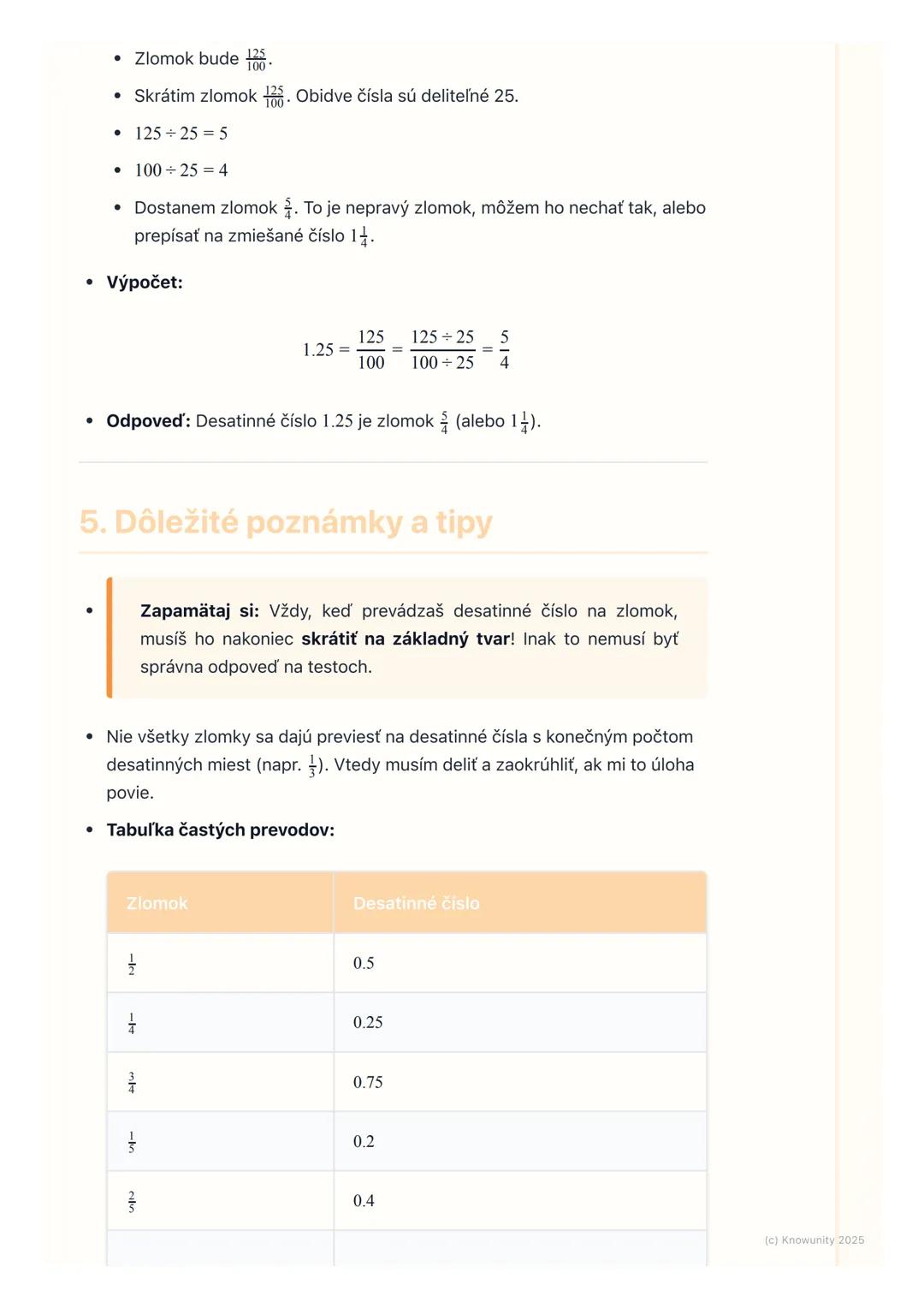 # Prevod zlomkov na desatinné
čísla a naopak

1.  Prehľad témy

Dnes sa budeme učiť, ako meniť zlomky na desatinné čísla a desatinné čísla
s