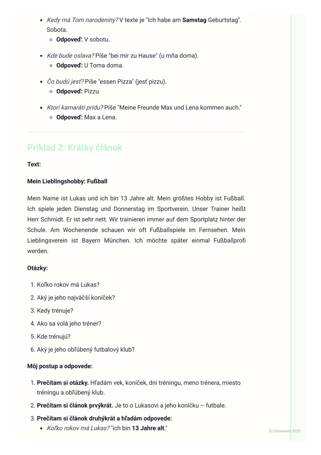 # Čítanie s porozumením

1. Prehľad / Úvod

Čítanie s porozumením je v nemčine veľmi dôležité. Znamená to, že dokážem
prečítať nemecký text 