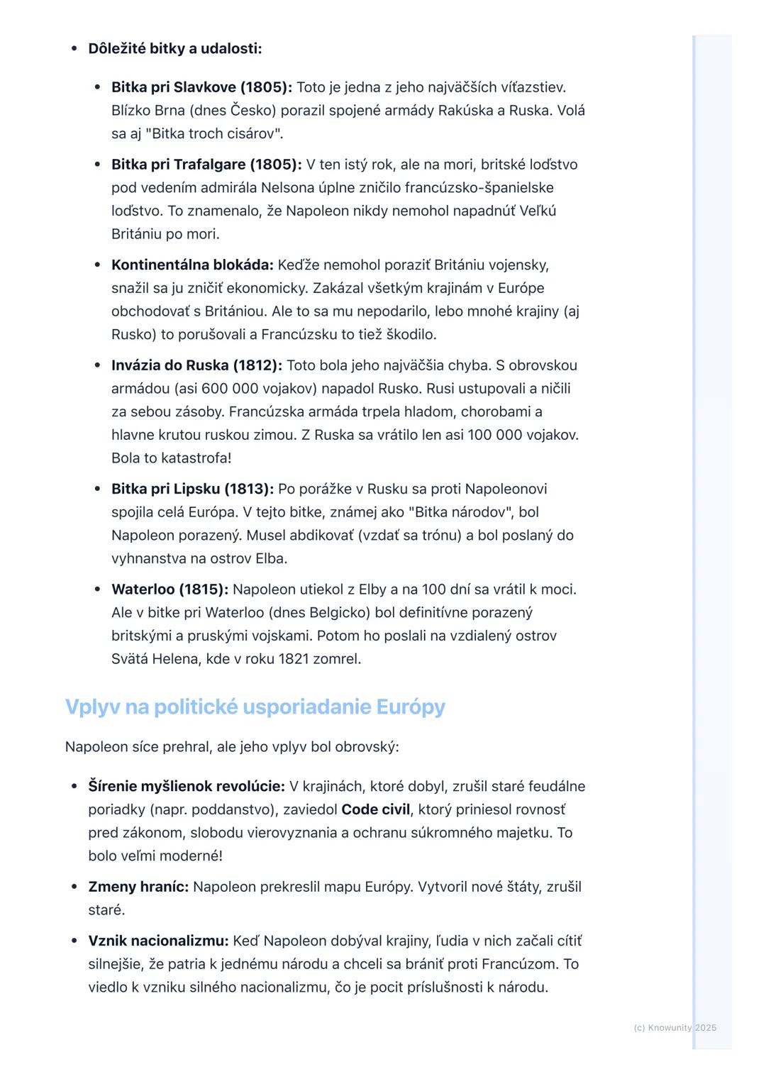 # Napoleon Bonaparte a
napoleonské vojny

1. Prehľad témy: Napoleon Bonaparte a
napoleonské vojny

Takže, toto je dôležitá kapitola z dejepi