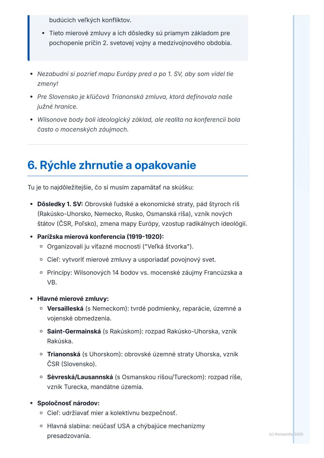 # Dôsledky prvej svetovej vojny
a Parížska mierová konferencia

1. Prehľad a úvod

Po štyroch rokoch brutálnych bojov sa prvá svetová vojna 