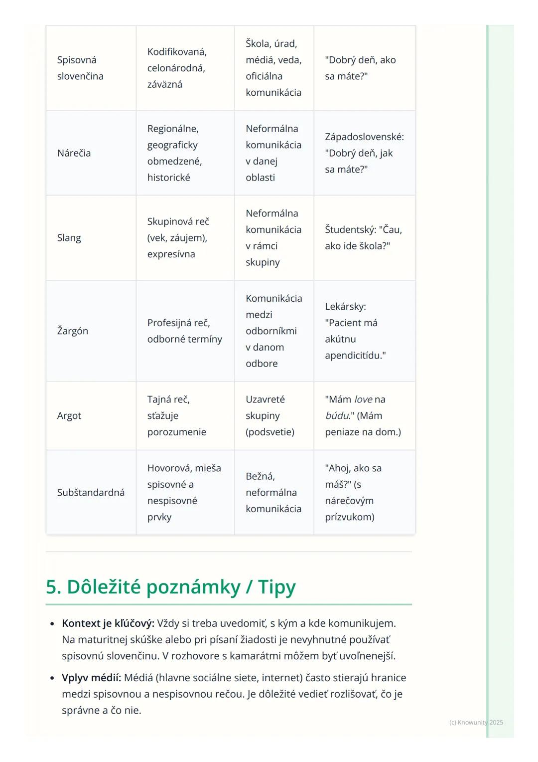 # Súčasný slovenský jazyk a
jeho útvary

1. Prehľad súčasného slovenského
jazyka

Slovenský jazyk, ktorý používame dnes, nie je jednotný. Ex