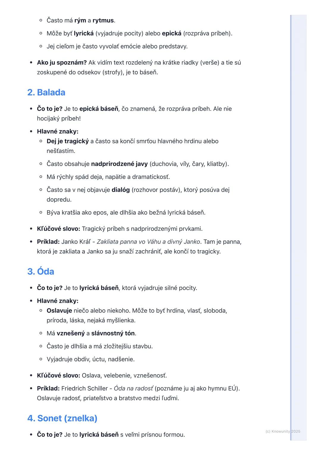 # Poetické žánre

## Úvod do poetických žánrov

Dnes si zopakujeme, čo sú to poetické žánre. Sú to vlastne rôzne typy básní,
ktoré majú svoj