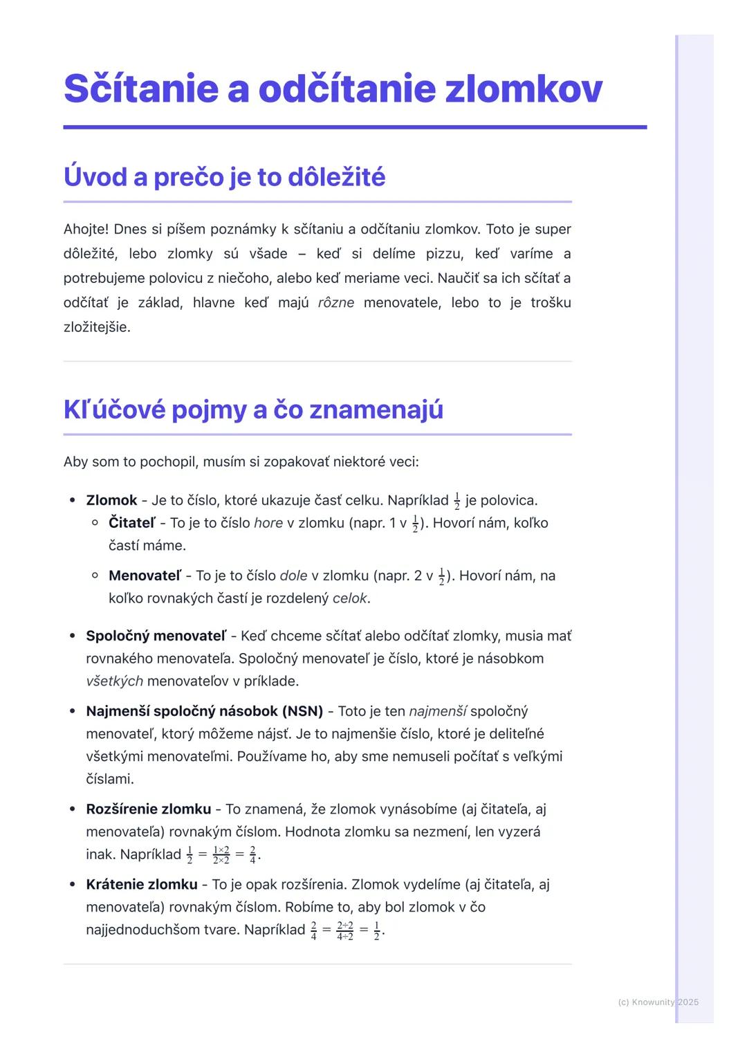 # Sčítanie a odčítanie zlomkov

## Úvod a prečo je to dôležité

Ahojte! Dnes si píšem poznámky k sčítaniu a odčítaniu zlomkov. Toto je super