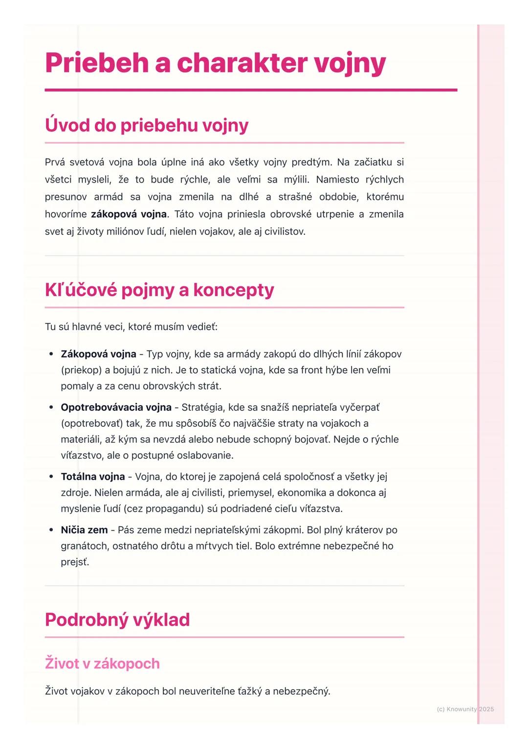 # Priebeh a charakter vojny

## Úvod do priebehu vojny

Prvá svetová vojna bola úplne iná ako všetky vojny predtým. Na začiatku si
všetci my