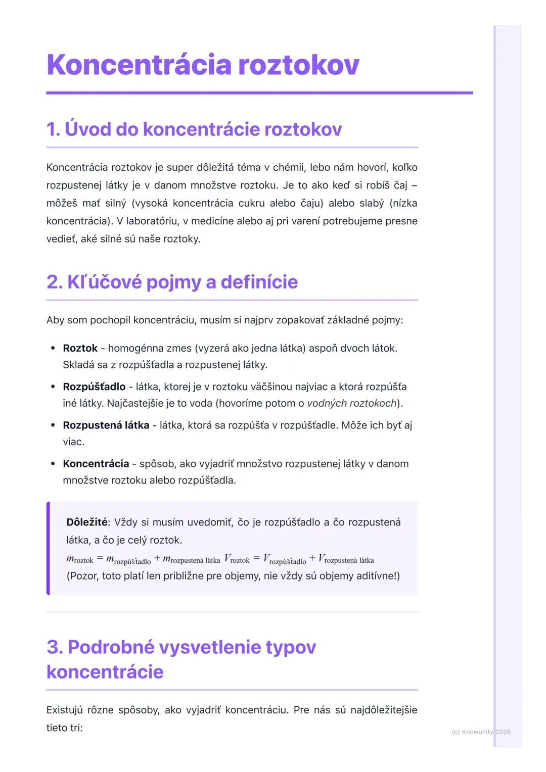 Jak vypočítať a chápať koncentrácie roztokov