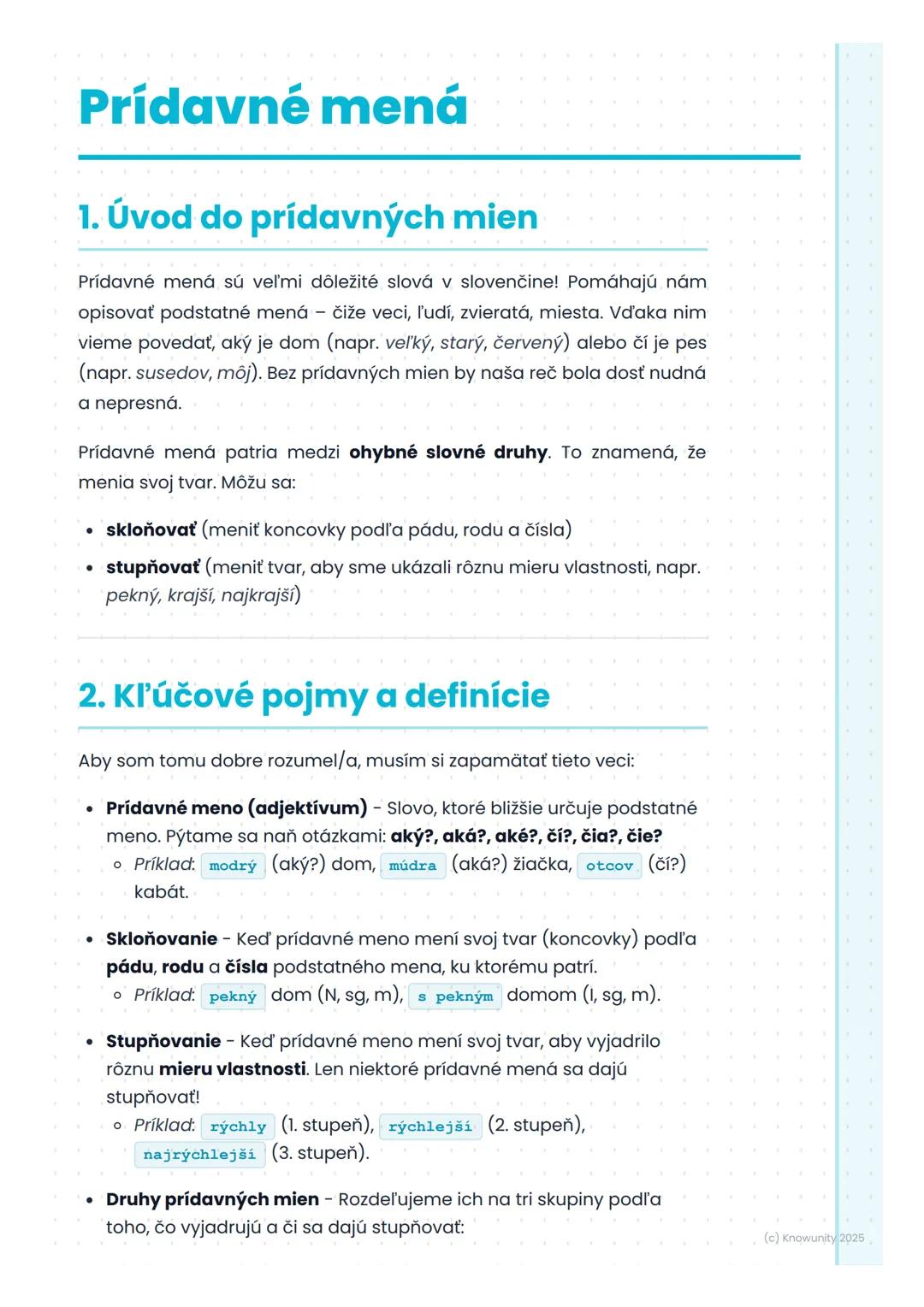 Všetko o prídavných menách: stupňovanie, druhy a skloňovanie