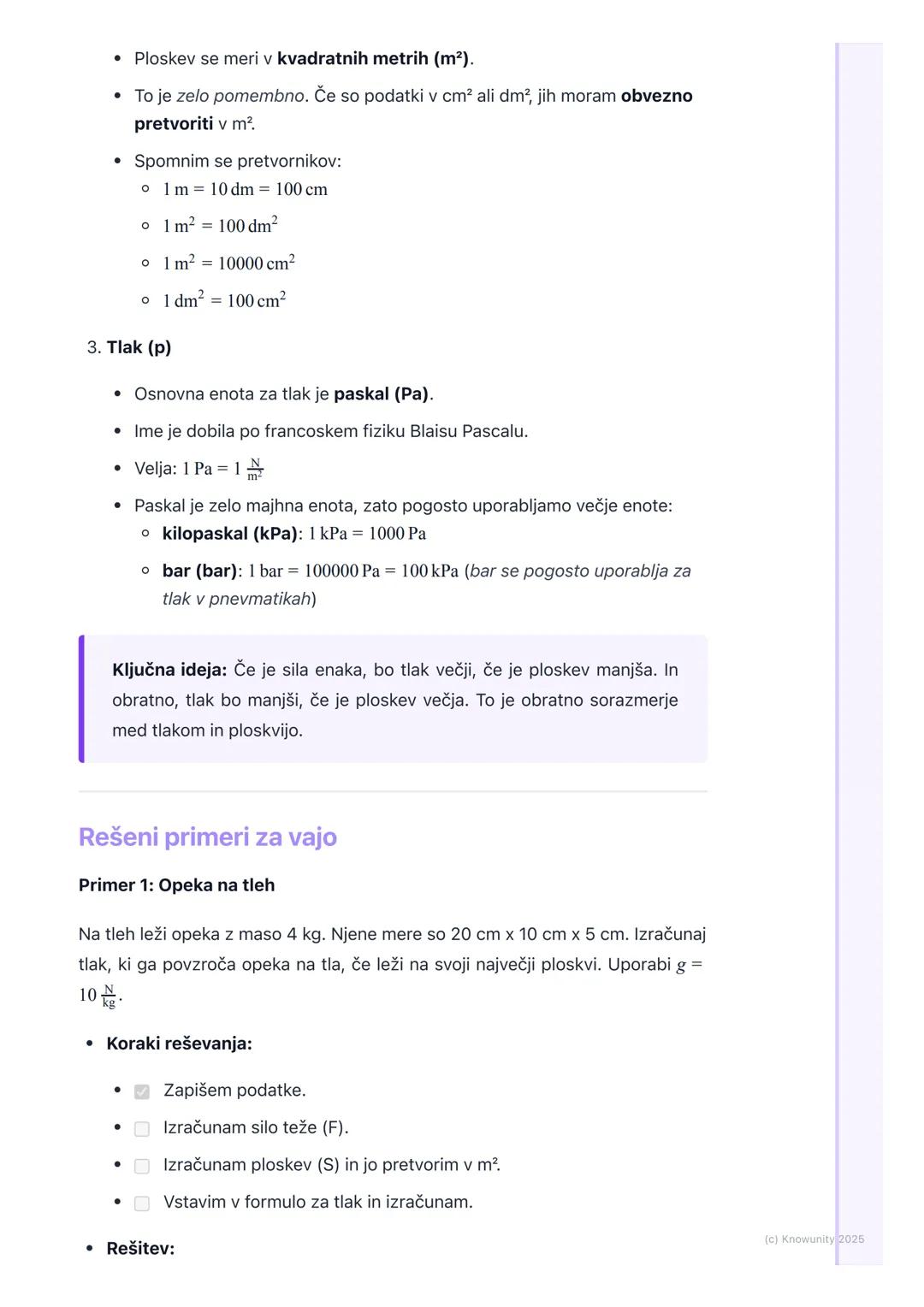 # Tlak

Kaj je tlak?

Tlak je fizikalna količina, ki nam pove, kako je neka sila porazdeljena na
določeno ploskev. V bistvu gre za to, kako 