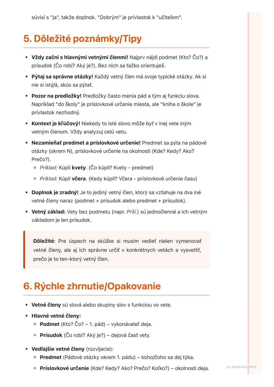 # Vetné členy

1. Prehľad vetných členov

Vetné členy sú základné stavebné kamene každej vety. Pomáhajú nám
pochopiť, ako sú slová vo vete p