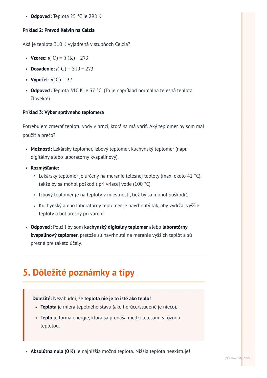 # Teplota a jej meranie

## 1. Prehľad a úvod

Ahojte! Dnes si zopakujeme veľmi dôležitú tému z fyziky teplotu a jej meranie. Je
to niečo, s