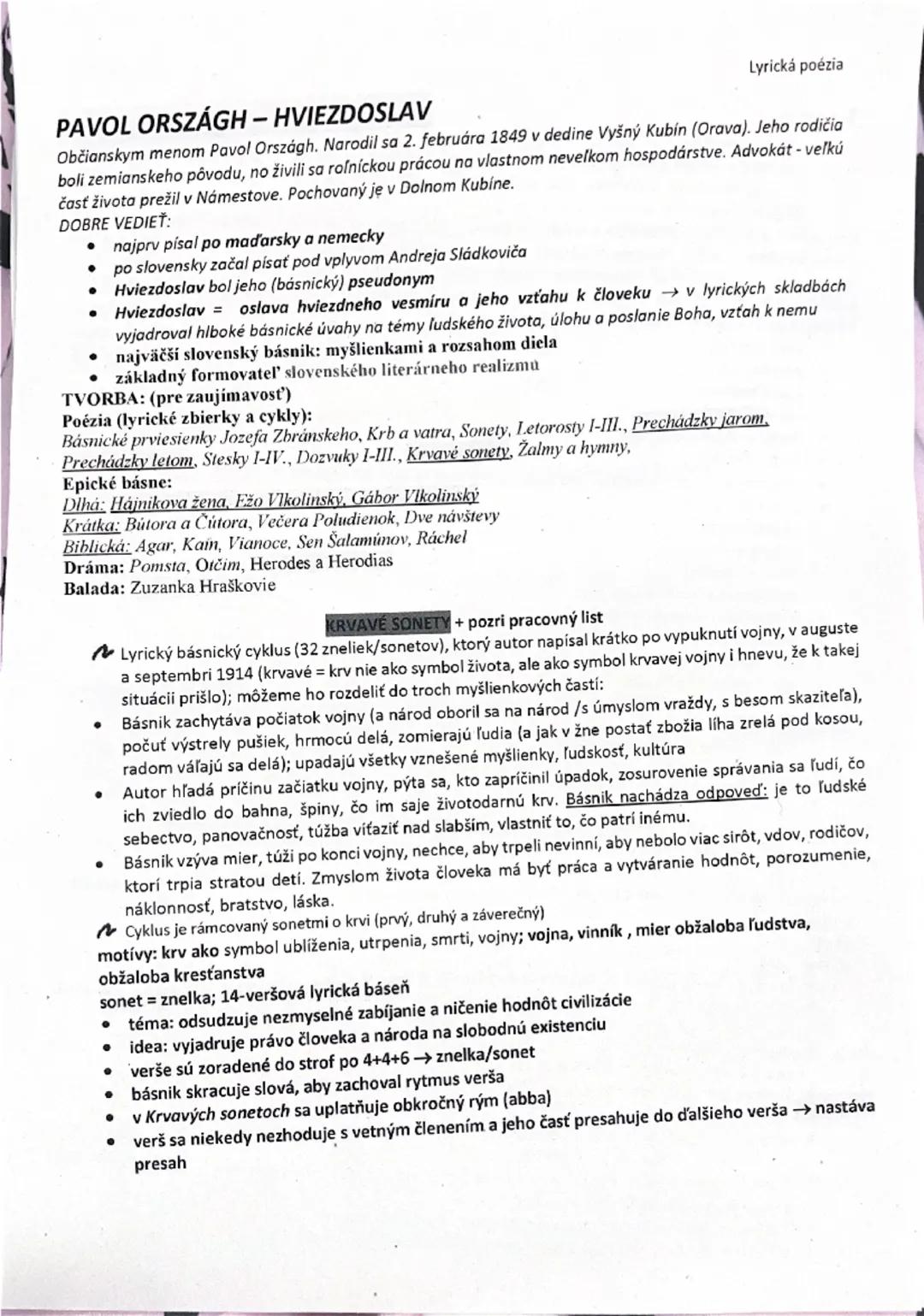 Lyrická poézia
# PAVOL ORSZÁGH – HVIEZDOSLAV
Občianskym menom Pavol Országh. Narodil sa 2. februára 1849 v dedine Vyšný Kubín (Orava). Jeho 