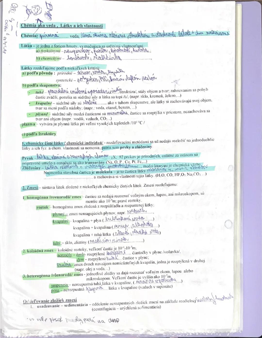 Chémia ako veda, Látky a ich vlastnosti
(Chémia: praveda, shora souma rlozenie, sorulakuru a vlastnosti latale + chum xerliciami
Látka - je 