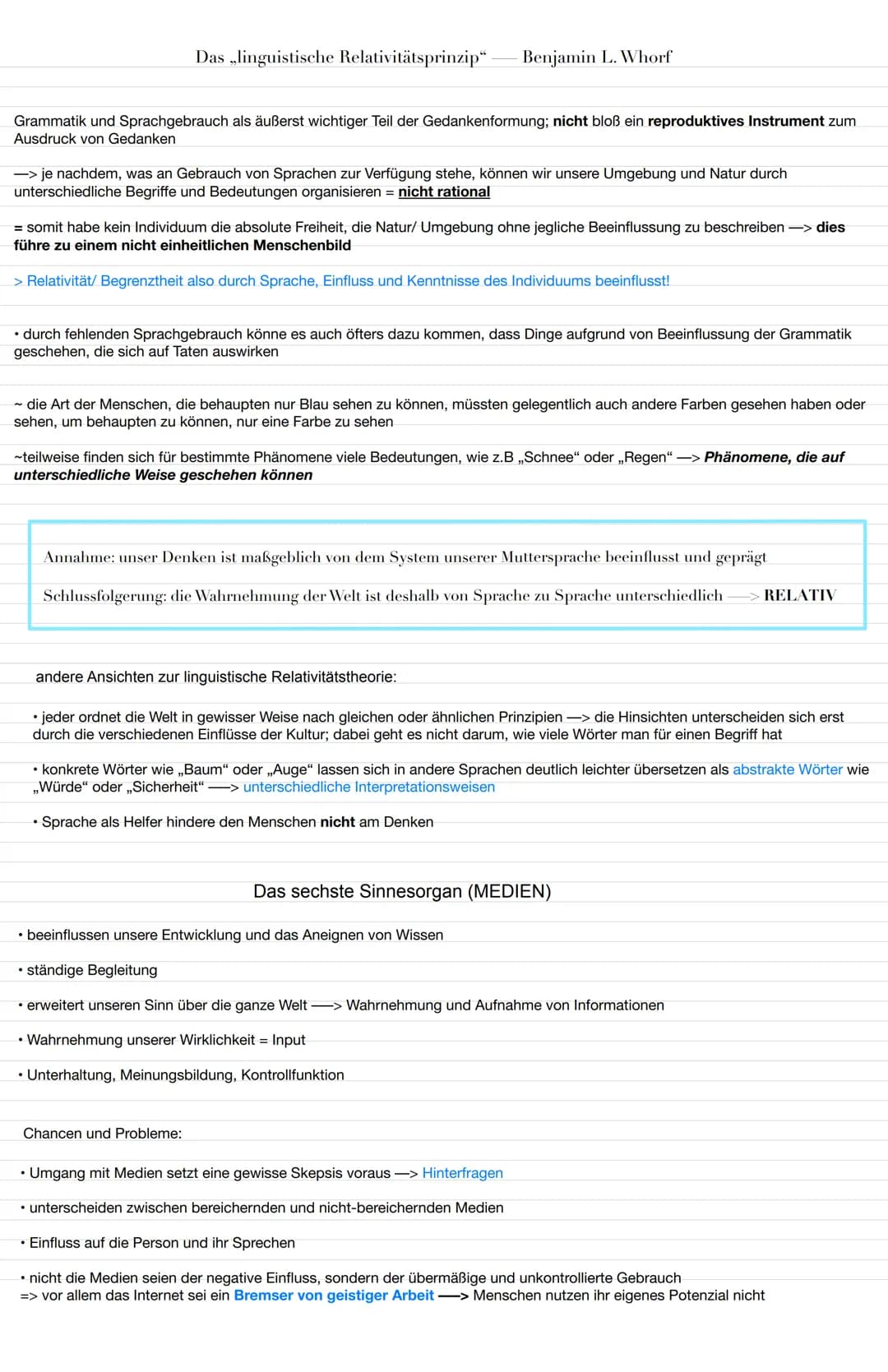 Q1.2 SPRACHE, MEDIEN, WIRKLICHKEIT

SPRACHE:

• Sprache als Medium, durch das wir uns mitteilen; denken und kommunizieren -> durch Laute
• G