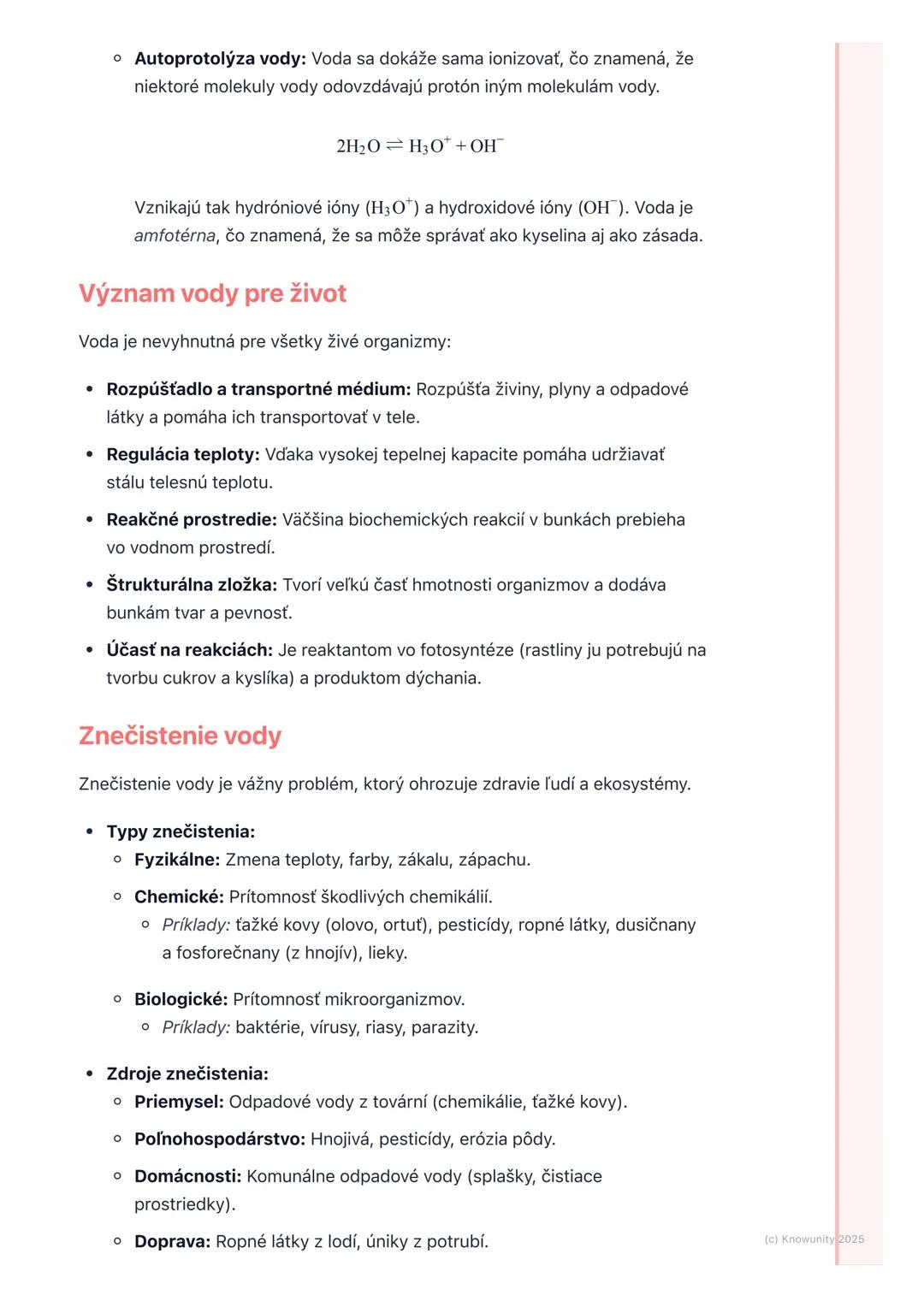 # Voda - najdôležitejšia
zlúčenina

1. Prehľad / Úvod

Voda je pre nás všetkých úplne kľúčová. Je to najrozšírenejšia zlúčenina na
Zemi a be