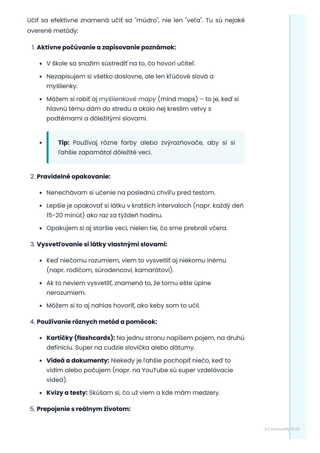 # Učenie a rozvoj zručností

1. Prehľad / Úvod

Toto je dôležitá téma, lebo nám pomáha pochopiť, ako sa učiť nielen do
školy, ale aj do živo