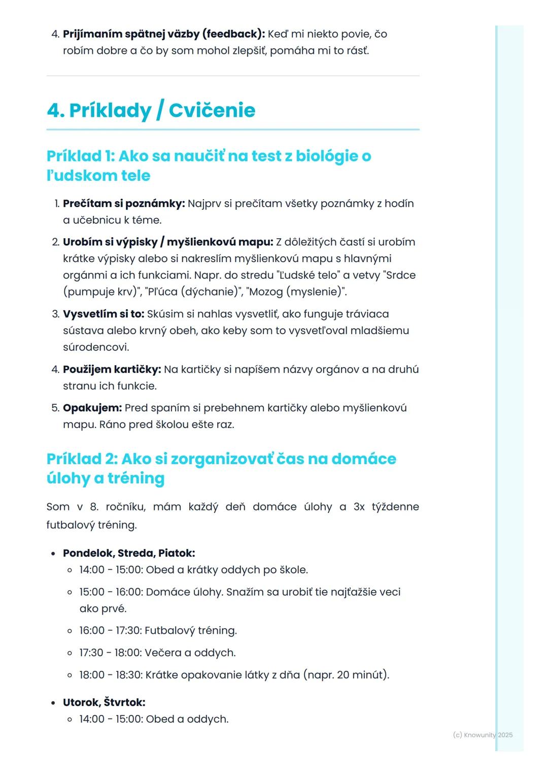 # Učenie a rozvoj zručností

1. Prehľad / Úvod

Toto je dôležitá téma, lebo nám pomáha pochopiť, ako sa učiť nielen do
školy, ale aj do živo