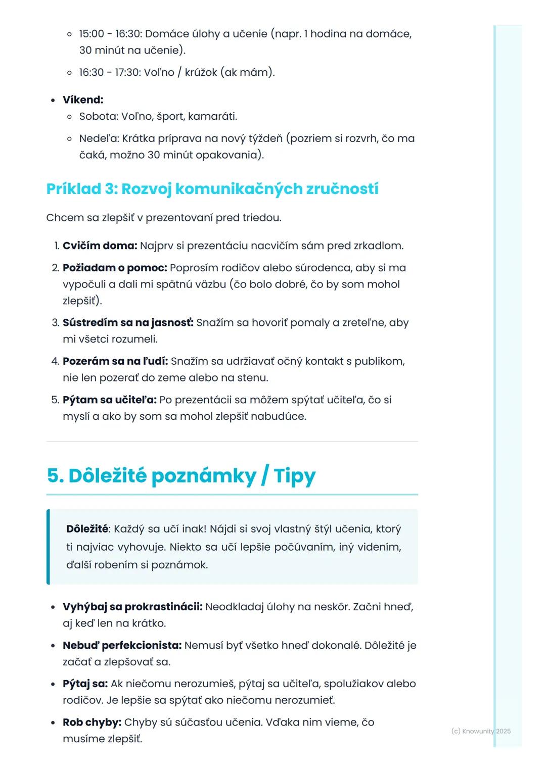 # Učenie a rozvoj zručností

1. Prehľad / Úvod

Toto je dôležitá téma, lebo nám pomáha pochopiť, ako sa učiť nielen do
školy, ale aj do živo