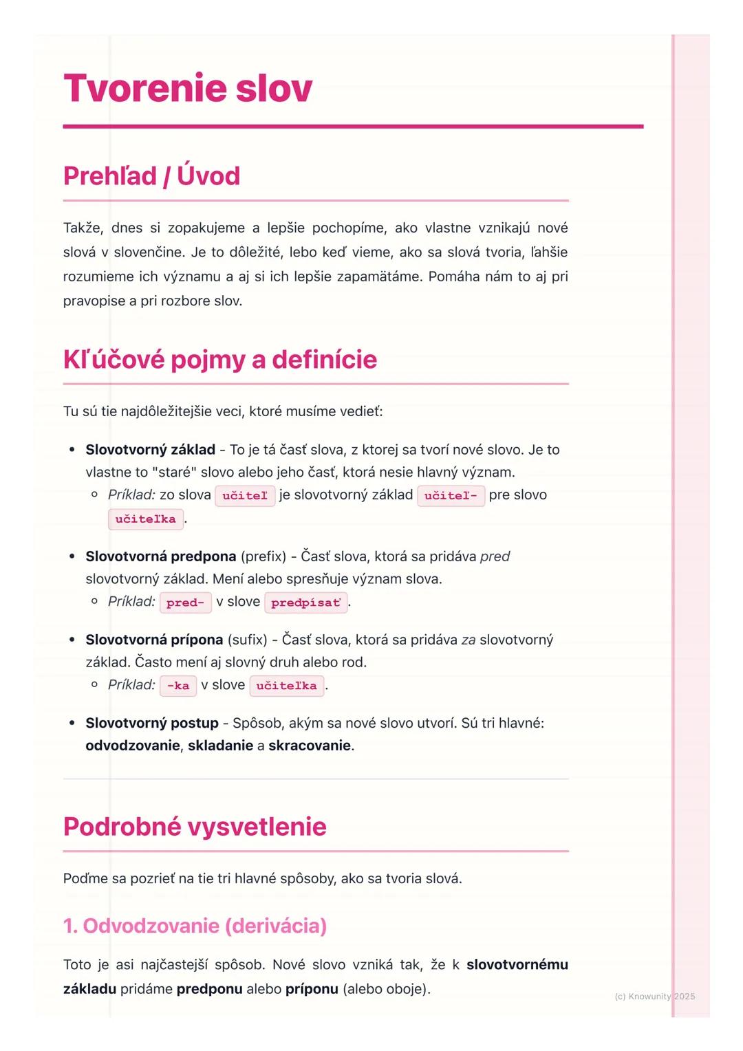 Tvorenie slov: Základy a Praktické Použitia