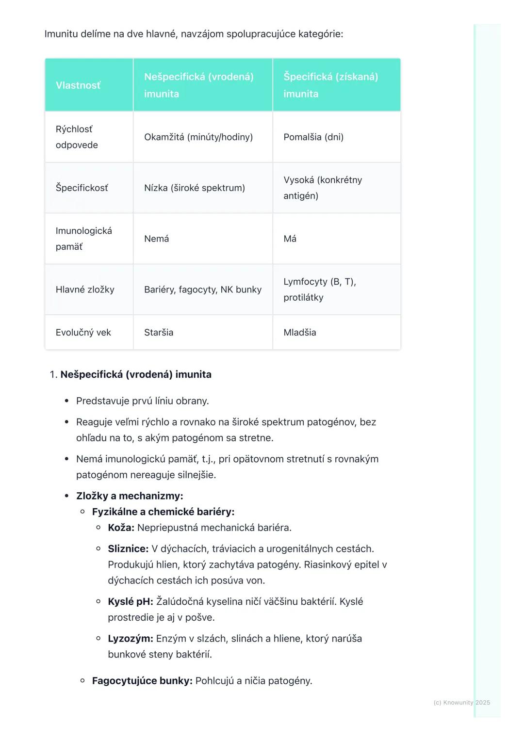 # Imunitný systém

1. Prehľad/Úvod

Imunitný systém je neuveriteľne zložitý a dôležitý pre naše prežitie. Je to
vlastne taká naša vnútorná a