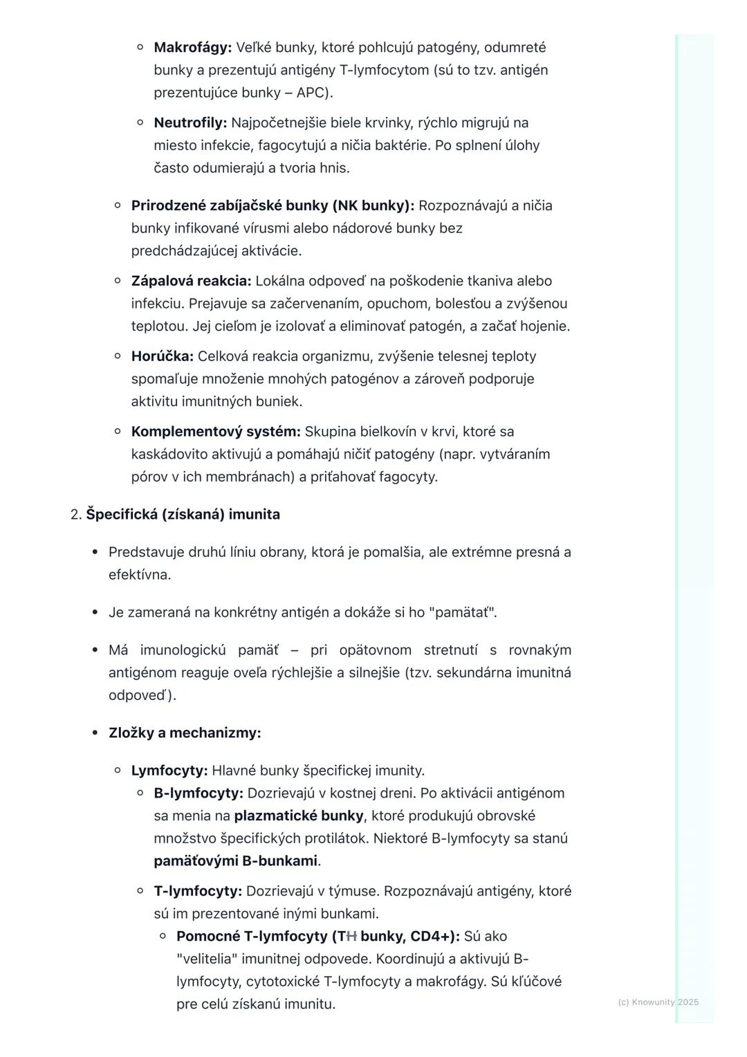 # Imunitný systém

1. Prehľad/Úvod

Imunitný systém je neuveriteľne zložitý a dôležitý pre naše prežitie. Je to
vlastne taká naša vnútorná a