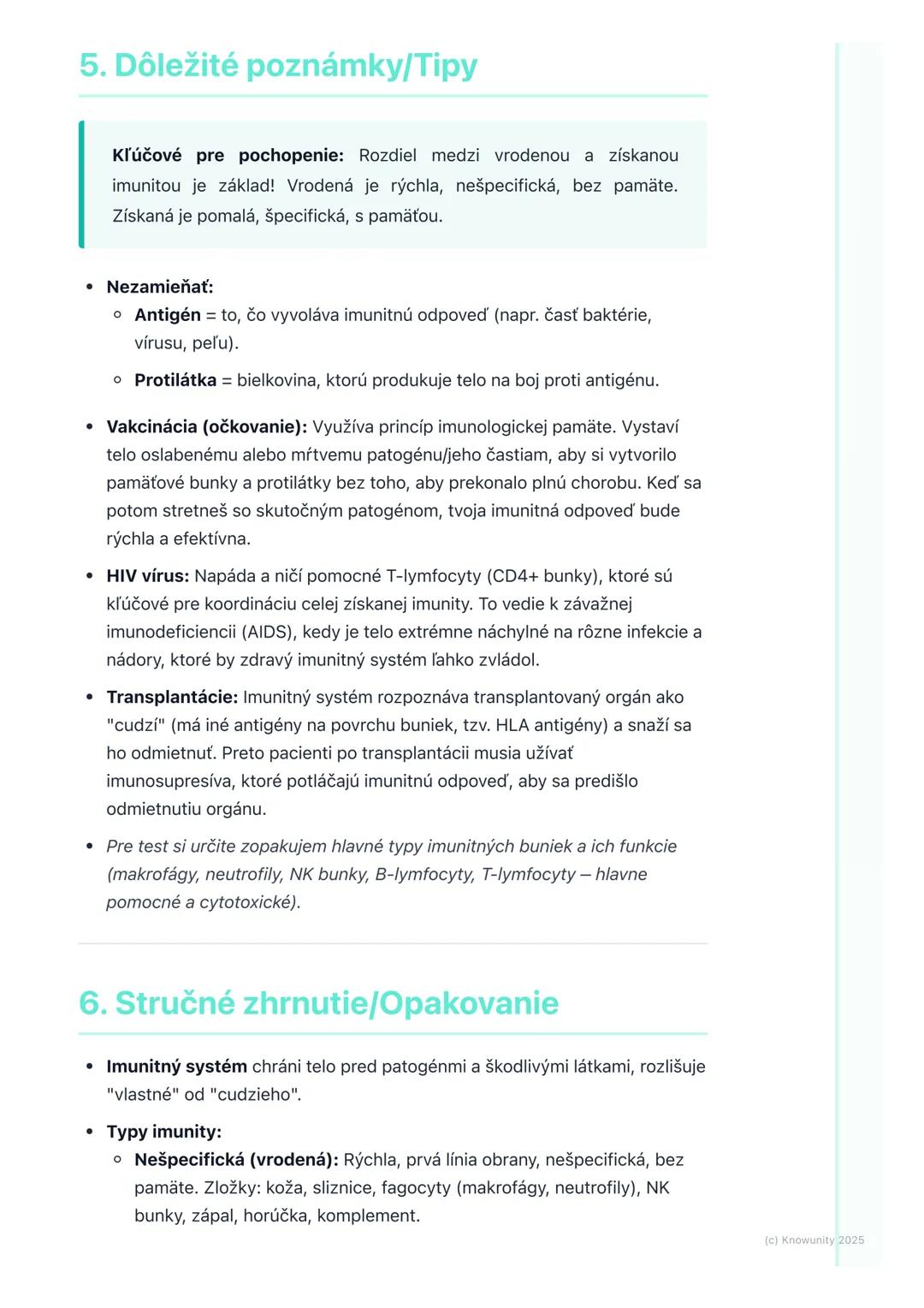 # Imunitný systém

1. Prehľad/Úvod

Imunitný systém je neuveriteľne zložitý a dôležitý pre naše prežitie. Je to
vlastne taká naša vnútorná a