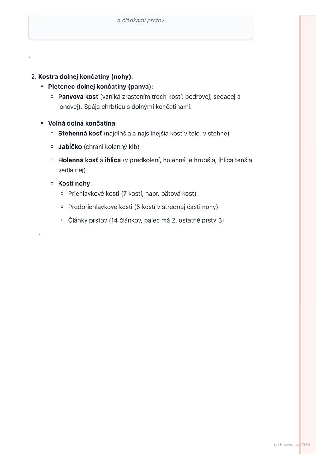 # Kostra človeka

## 1. Prehľad kostry človeka

Kostra je vlastne taký náš vnútorný "lešenie" alebo rám, ktorý drží celé naše
telo pokope. J