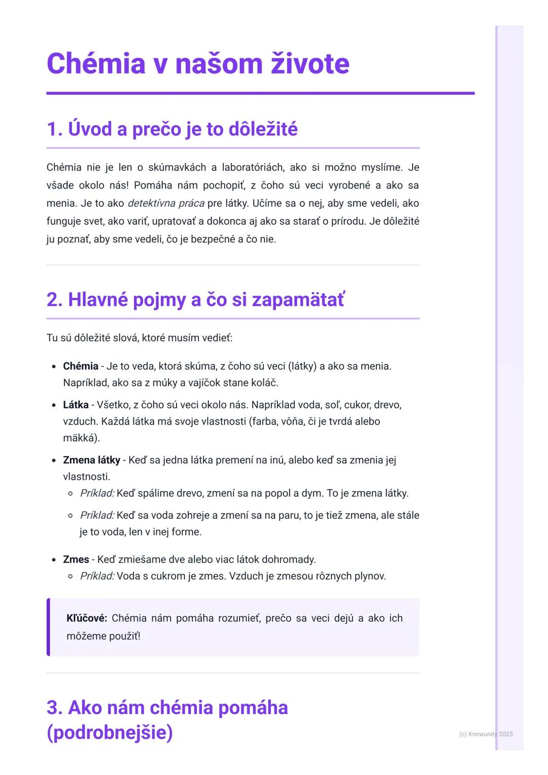 # Chémia v našom živote

1. Úvod a prečo je to dôležité

Chémia nie je len o skúmavkách a laboratóriách, ako si možno myslíme. Je
všade okol