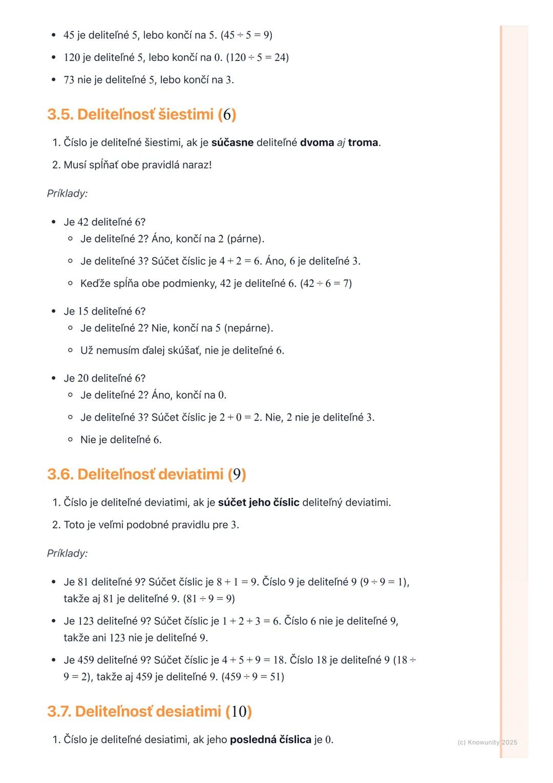 # Deliteľnosť prirodzených čísel

## 1. Úvod do deliteľnosti čísel

Ahoj! Dnes si zopakujeme, čo je to deliteľnosť prirodzených čísel. Je to