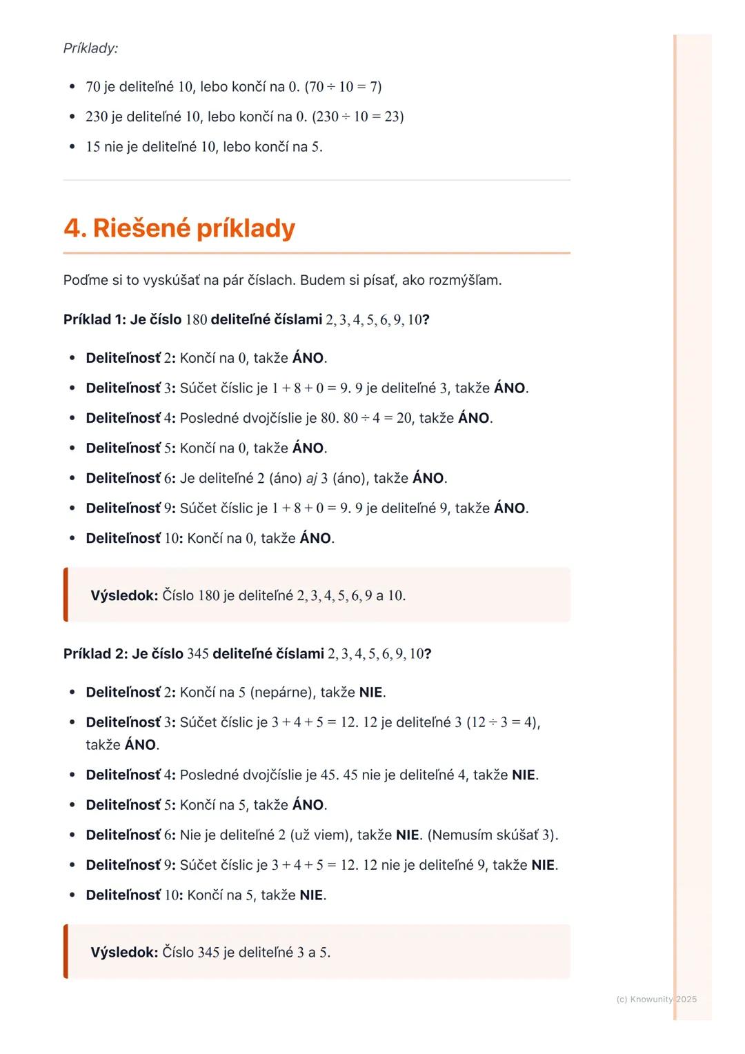 # Deliteľnosť prirodzených čísel

## 1. Úvod do deliteľnosti čísel

Ahoj! Dnes si zopakujeme, čo je to deliteľnosť prirodzených čísel. Je to