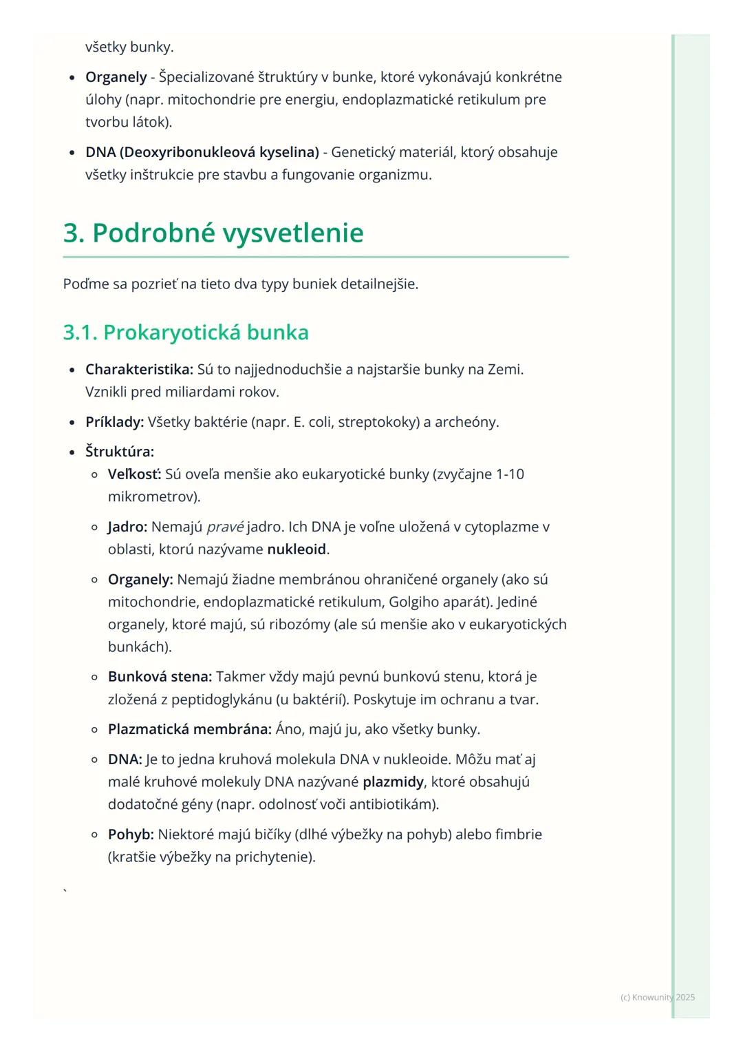 # Prokaryotická a eukaryotická
bunka

1. Prehľad témy: Prokaryotická a
eukaryotická bunka

Takže, bunka je základná stavebná a funkčná jedno