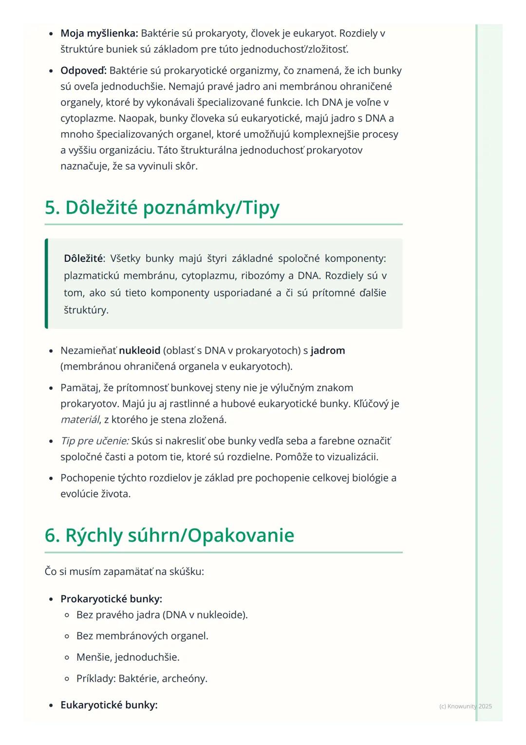 # Prokaryotická a eukaryotická
bunka

1. Prehľad témy: Prokaryotická a
eukaryotická bunka

Takže, bunka je základná stavebná a funkčná jedno