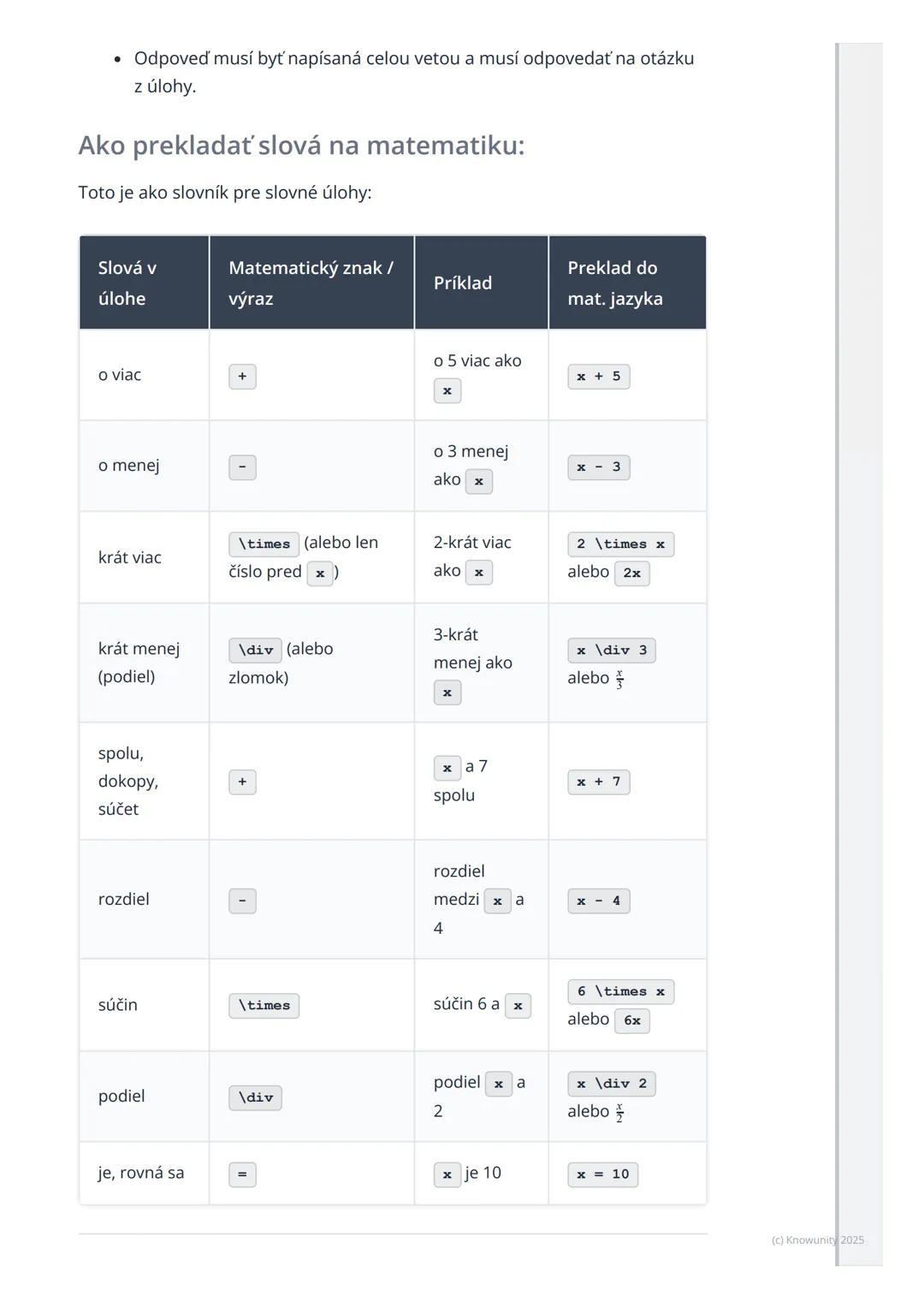 # Riešenie slovných úloh
pomocou rovníc

1. Úvod do slovných úloh s rovnicami

Ahoj! Dnes si píšem poznámky k tomu, ako riešiť slovné úlohy 