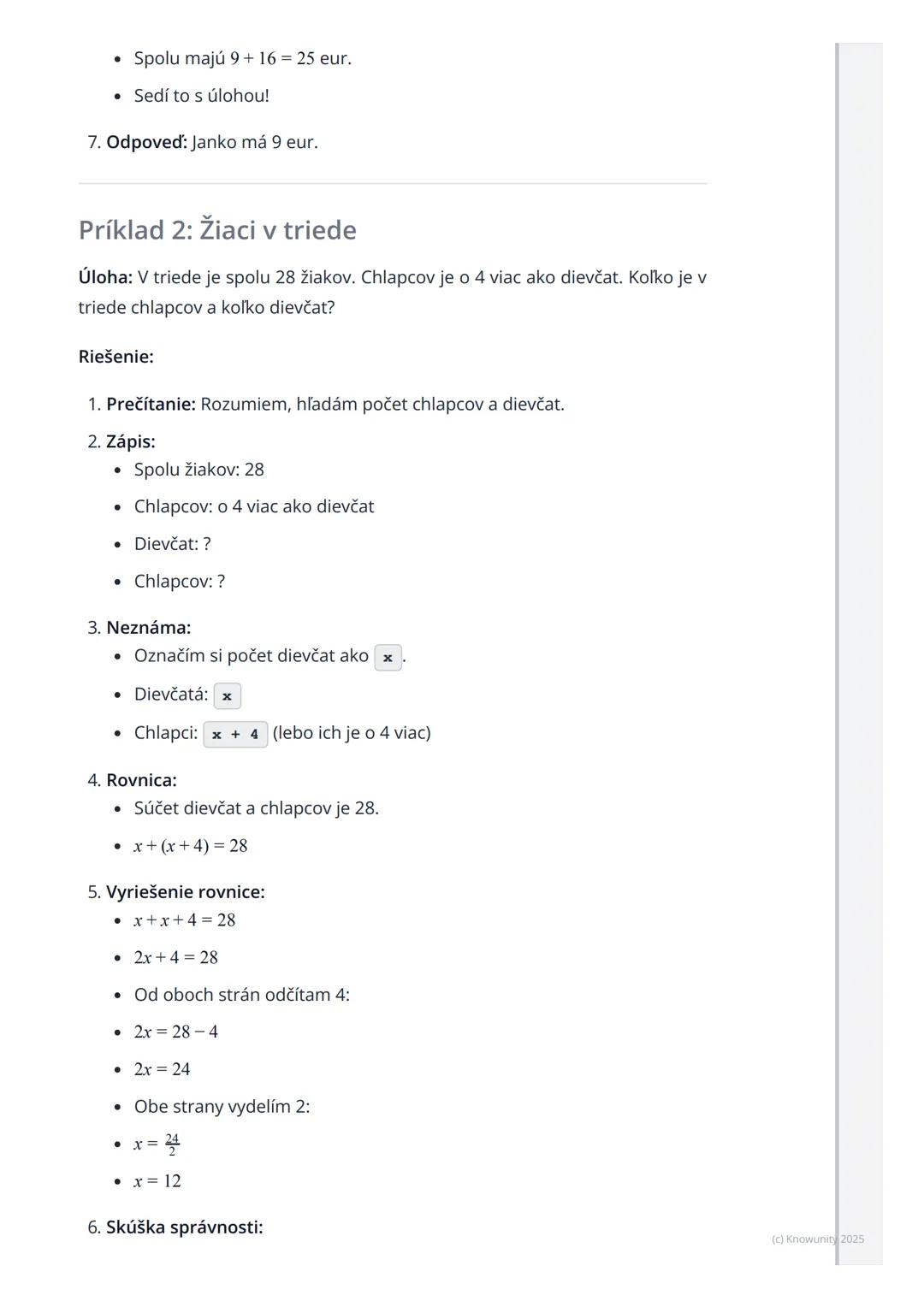 # Riešenie slovných úloh
pomocou rovníc

1. Úvod do slovných úloh s rovnicami

Ahoj! Dnes si píšem poznámky k tomu, ako riešiť slovné úlohy 