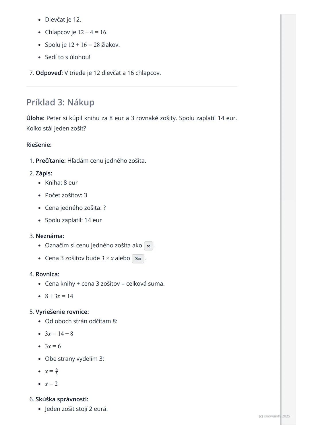 # Riešenie slovných úloh
pomocou rovníc

1. Úvod do slovných úloh s rovnicami

Ahoj! Dnes si píšem poznámky k tomu, ako riešiť slovné úlohy 