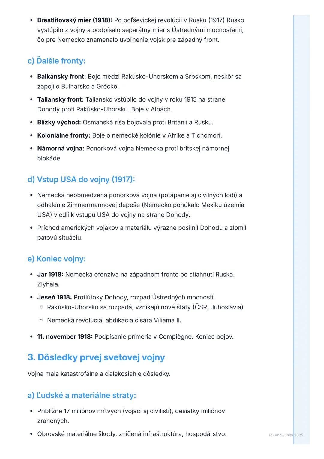 # Prvá svetová vojna a jej
dôsledky

Prehľad prvej svetovej vojny a jej
dôsledkov

Prvá svetová vojna (1914-1918) bola jedným z najničivejší