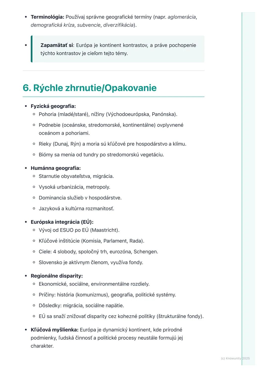 # Geografia Európy

## 1. Úvod do geografie Európy

Európa je kontinent s obrovskou rozmanitosťou od vysokých hôr po rozsiahle
nížiny, od hu